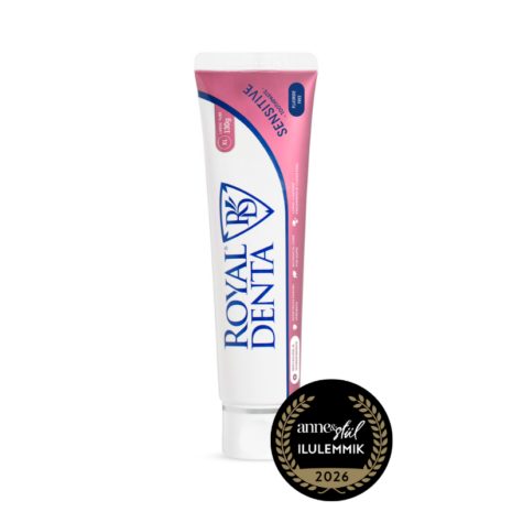 Royal Denta Sensitive 130g hambapastatuub Anne & Stiili ilulemmik 2026 logoga