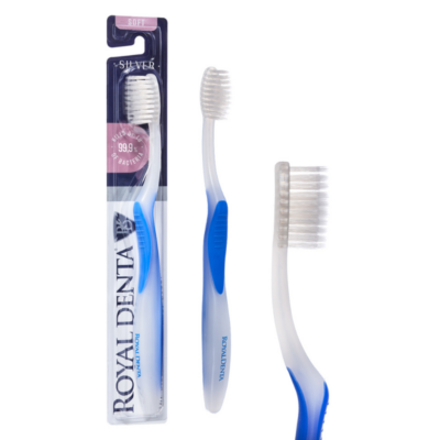 Hambahari Royal Denta SILVER SOFT sinine erinevate külgede pealt