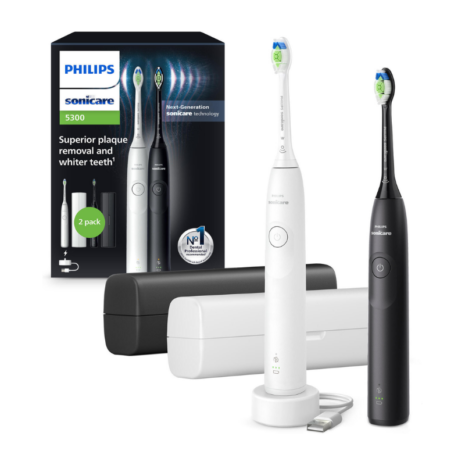 Philips Sonicare 5300 (HX710901) White & Black Philips Sonicare 5300 (HX710901) White & Black- tarvikute ja pakendiga