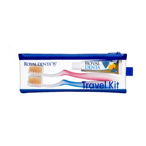 travel kit Jeju Reisikomplekt Jeju - kaks hambaharja ja mini jeju hambapasta mini kosmeetikakotis