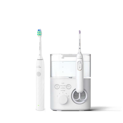 Philips Sonicare 1100 valge elektriline hambahari ja power flosser 7000 hambavahede puhastaja