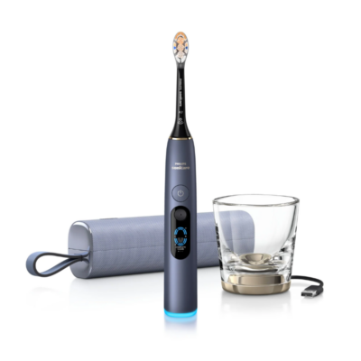 Philips Sonicare DiamondClean 9900 Prestige Storm Blue toothbrush with charger and travel case